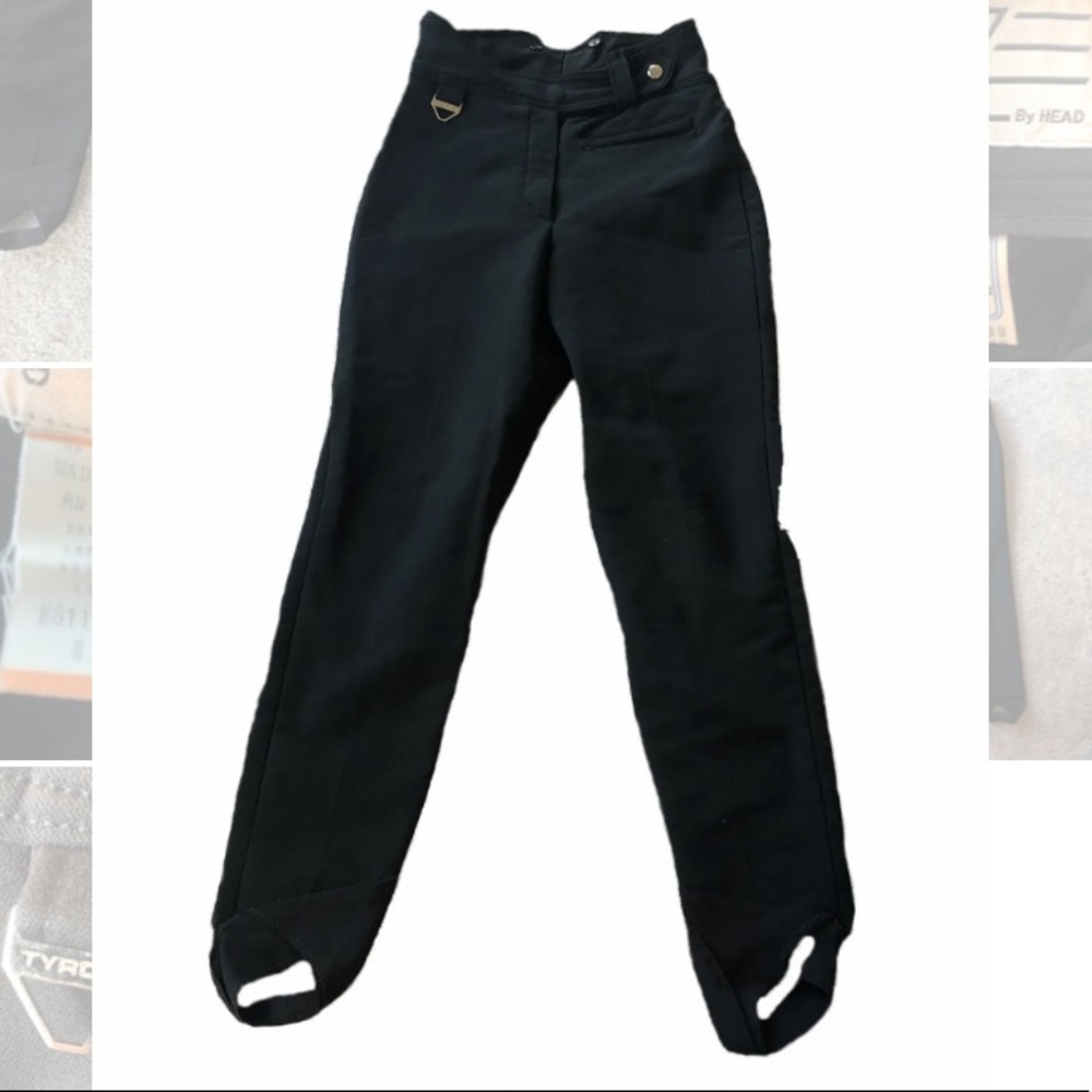 RARE Vintage Tyrolia by Head Stirrup Ski Pants Black Women’s Size 6R Nylon USA